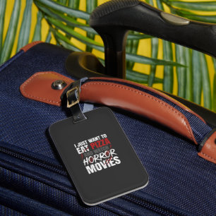 Pizza Horror Movies Halloween Design_1 Luggage Tag