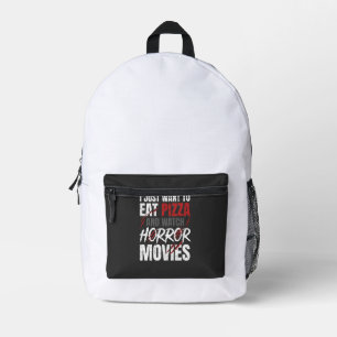 Pizza Horror Movies Halloween Design_1 Printed Backpack
