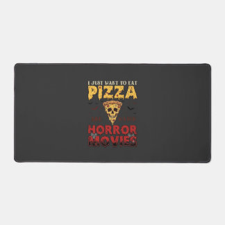 Pizza Horror Movies Halloween Skull Bats Spiderweb Desk Mat