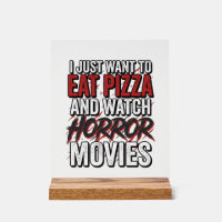 Pizza Horror Movies Vintage Halloween Typography S