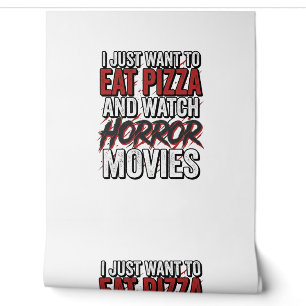 Pizza Horror Movies Vintage Halloween Typography S Wallpaper