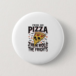Pizza Horror Shirt Vintage Engraving Movie Night D 2 Inch Round Button