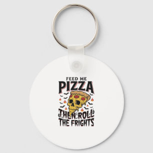 Pizza Horror Shirt Vintage Engraving Movie Night D Keychain