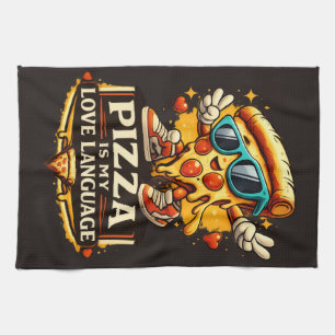 Pizza Is My Love Funny Pizza Lover Gift Kitchen Towel