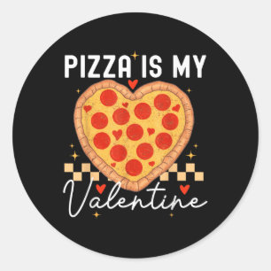 Pizza Is My Valentine Funny Valentines Day Boys Gi Classic Round Sticker