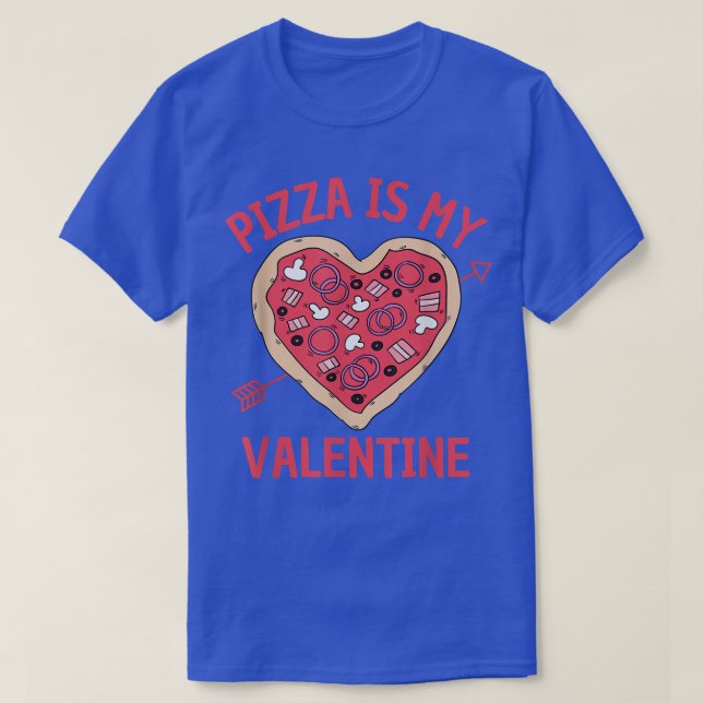 Pizza Is My Valentine Funny Valentines Day Boys Gi T-Shirt (Design Front)