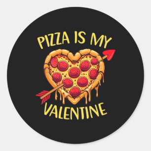 Pizza Is My Valentine Funny Valentines Day Boys Ki Classic Round Sticker