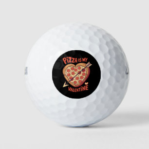 Pizza Is My Valentine's Day Funny Golf Balls