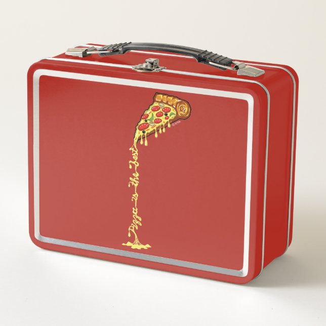 Pizza is the best metal lunch box (Front)