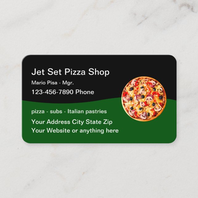 Pizza Italienne Restaurant Modèle de carte de visi (Devant)
