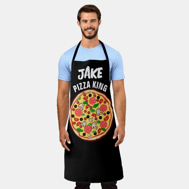 PIZZA KING CUSTOM PERSONALIZED kitchen Apron (Worn)