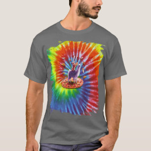 Pizza Laser Cat Riding Llama Tie Dye974 T-Shirt