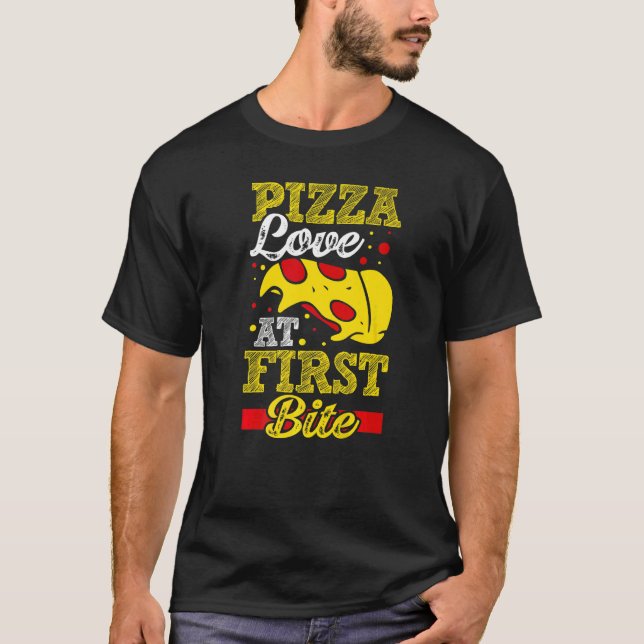 Pizza Love At First Bite T-Shirt (Front)