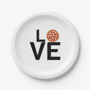 PIZZA LOVE PAPER PLATE