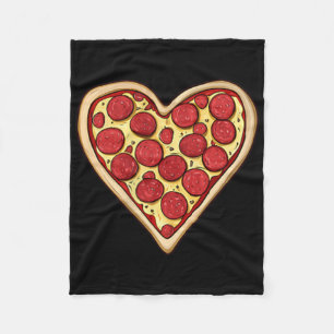 Pizza Love Valentines Day Heart Minimalist  Fleece Blanket