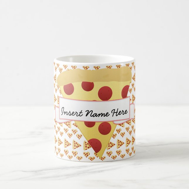 Pizza Lover Customizable Monogram Coffee Mug (Center)