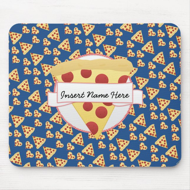 Pizza Lover Customizable Monogram Mouse Pad (Front)