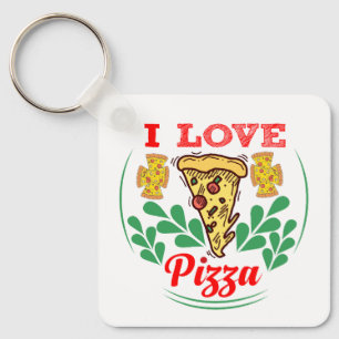 Pizza Lover Fun Design for Food Fanatics Keychain
