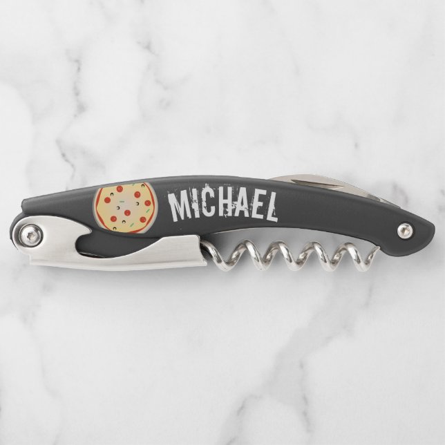 Pizza Lover Mix Deer Hunter Stocking Stuffer Corkscrew (Front)