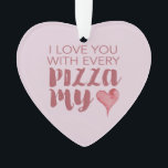 Pizza Lover Pink Hearts and Photo Ornament<br><div class="desc">Embrace the warmth of love this Valentine's Day with our charming ornament, showcasing the endearing pun 'I love you with every pizza my heart' on one side and a personalized photo on the other. This delightful ornament perfectly complements our Cute Valentine's Pun collection. Explore the complete suite of designs by...</div>