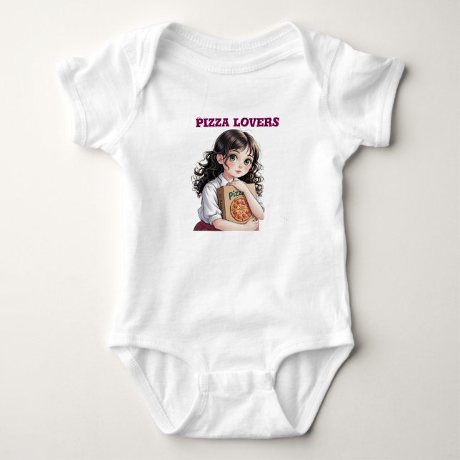 Pizza lovers  baby bodysuit (Front)