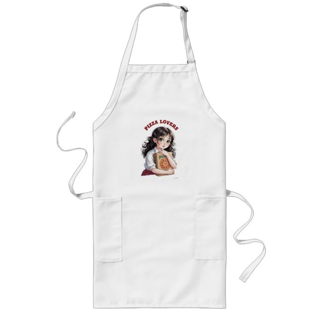 Pizza lovers long apron (Front)