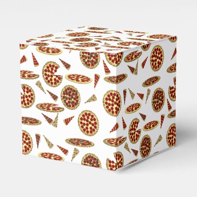 Pizza Lover's Pattern Favor Box (Front Side)