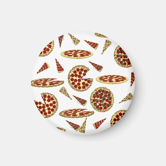 Pizza Lover's Pattern Magnet (Front)