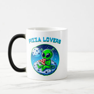 Pizza-Loving Alien on the Moon | Fun Cosmic Magic Mug