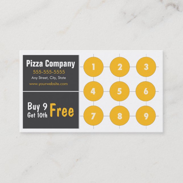 Pizza Loyalty Business Card (Front)
