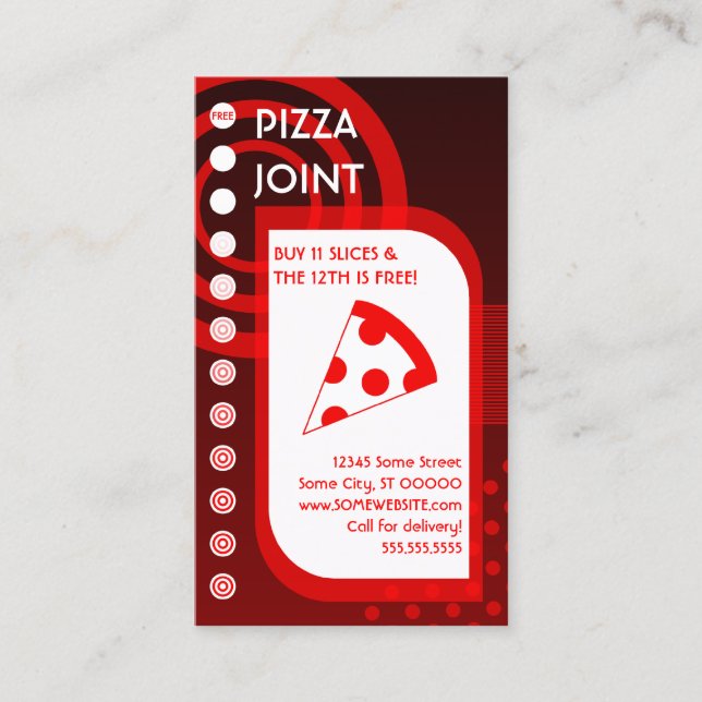 pizza loyalty sunrise card (Front)
