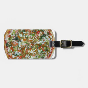 pizza luggage tag