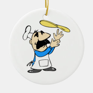 PIZZA MAKER CERAMIC ORNAMENT
