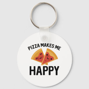 Pizza Makes Me Happy Keychain