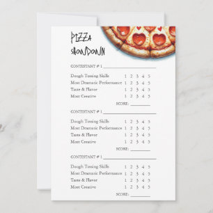Pizza Making Contest Scorecard Printable Invitation