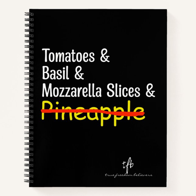 Pizza Margherita W/O Pineapple Notebook (Front)