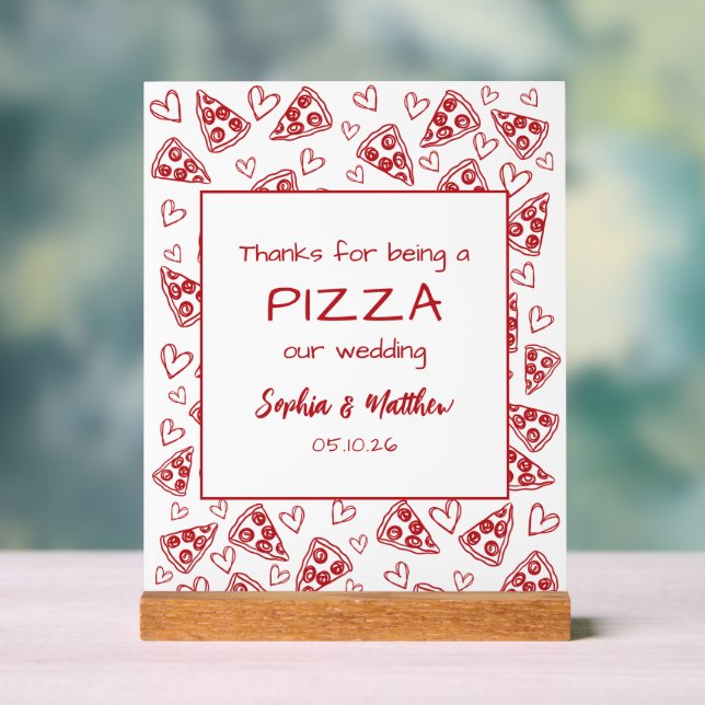 Pizza mariage Après La Fête Rouge Italien Main Tir (Neutre)
