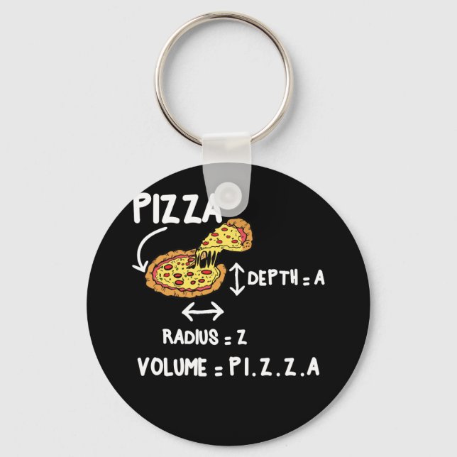 Pizza Math Circle Mathmatics Formulas Keychain (Front)