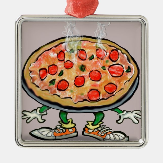 Pizza Metal Ornament (Front)