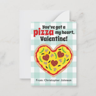 Pizza Mini Classroom Valentine Cartes pour enfants