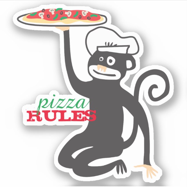Pizza monkey chef hat junk food pizza rules (Front)