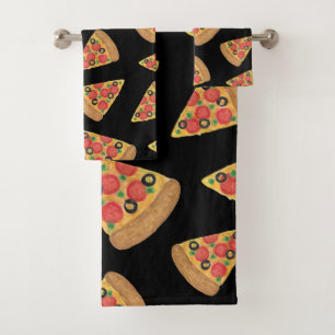 Pizza Motif Novelty Cute Black Ado Cadeau