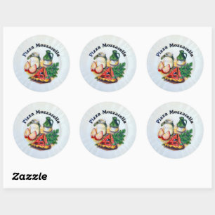 Pizza Mozarella. Classic Round Sticker