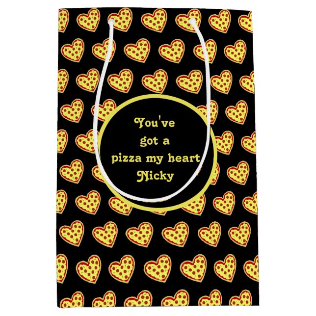 Pizza My Heart Medium Gift Bag (Front)