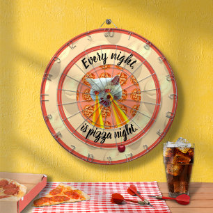 Pizza Night Cat Dart Board