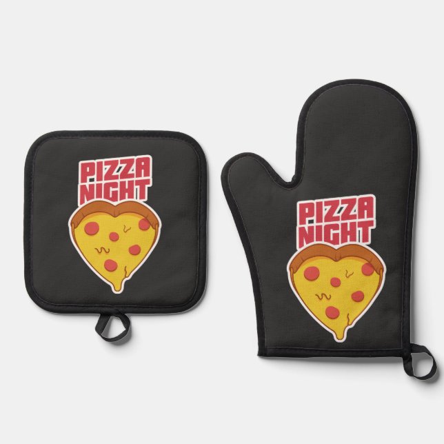 Pizza Night   Oven Mitt & Pot Holder Set (Front)