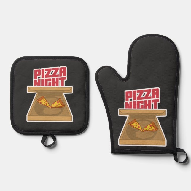 Pizza Night   Oven Mitt & Pot Holder Set (Front)