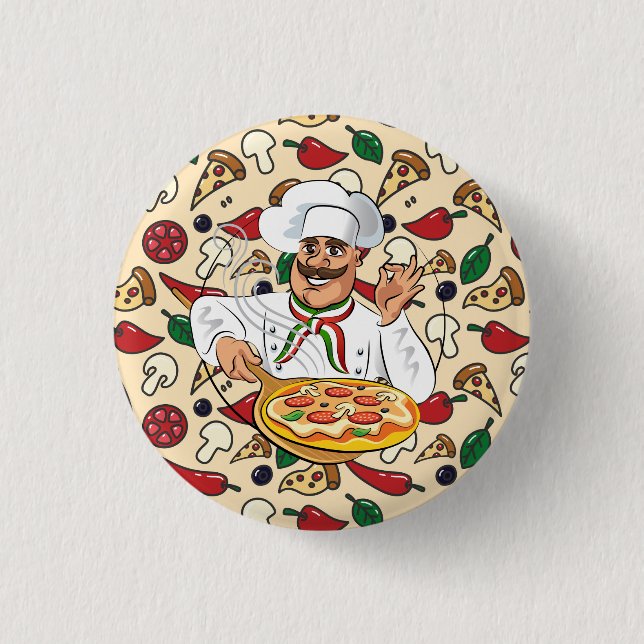 Pizza Party   1 Inch Round Button (Front)