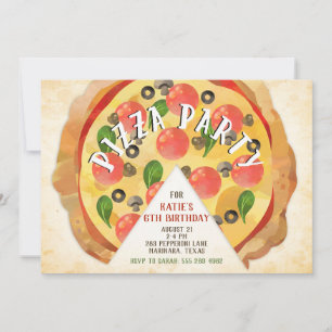 Pizza Party Anniversaire Invitation