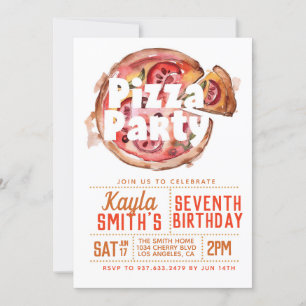 Pizza Party Anniversaire Invitation